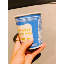 종이컵 모양 세라믹 커피컵 도자기 머그 홈카페 커피잔 감성 빈티지 라떼잔, 블루 세라믹 커피잔 (256ml), 1개