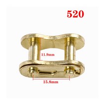 부드럽고 내구성 좋은 체인 버클 링 오토바이 헤비 연결 커넥터 마스터 조인트 잠금 장치 포함 420, 07 gold  520