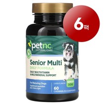 리암마켓 petnc NATURAL CARE 펫엔시 노견용 건강 관리 보충제 종합 비타민 포뮬라 소프트 츄 60정 1팩, 6팩