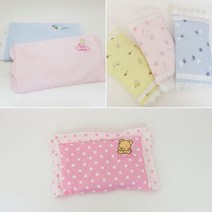 신생아 좁쌀 메밀 베개 목쿠션 택1, 레이스 메밀 핑크