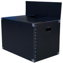 뉴프라테크 이사박스 5호(고급벨크로형)-5개묶음 [필라멘트 벨크로테이프 부착 박스] 포장 택배 수납 플라스틱, 검정, 5개