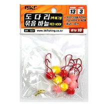 부산가자-백경 도다리 묶음바늘 레드훅 쌍등침 BK-507, 12호-3