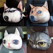 X-DOLLS 차량용 목쿠션 베개 3d동물시리즈, XD114T브리티스숏헤어