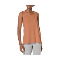 Sage Activewear 여성용 민소매 애시드 워시 라운드 넥 스트레치 애슬레틱 요가 탱크 탑, 중간, 라임/오렌지