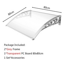 전동어닝 가게 천막 접이식 차양막 스카이 고정 캐노피 내구성 방수 창 문 천막 블랙 프레임 브라운, 12 Color3 80x80cm