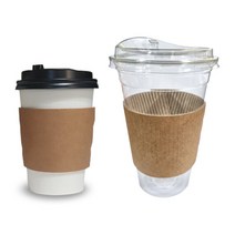 카페앤티 테이크아웃컵 세트(100개) 종이컵세트 아이스컵세트, 100개, 92파이 14온스 투명컵+개폐뚜껑+홀더 세트 100개