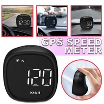 차량 스마트 HUD 디스플레이 범용 자동차 바이크 오토바이 GPS 속도계 게이지 디지털 과속 경보 나침반 장, 한개옵션0