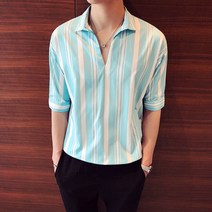 옷 남자여름 셔츠 22 5부 소매 밴딩 허리보정 풀오버 후드 브이넥 미들 CS31DP30 강압적으로 4997032986