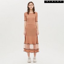 시슬리 믹스 매쉬 니트 원피스 SAKO38031 PK