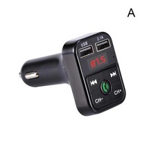 자동차 라디오 어댑터 모듈레이터 2.1A 듀얼 USB 충전기 FM 송신기 무선 블루투스 키트 핸즈프리 MP3 오디오 음악 플레이어, [01] one-size black
