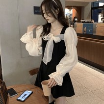 [바보사랑] 데일리 여성 원피스 드레스 하객 리본 플레어 미니