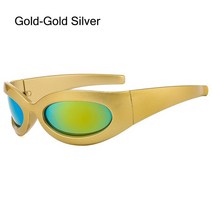 방풍고글 레트로 Y2K 선글라스 펑크 태양 안경 스포츠 드라이버 고글 방풍 남성 음영 UV400, 08 Black-Gold Silver