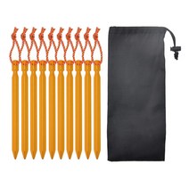 shangren 10pcs 7001 알루미늄 텐트 스테이크-텐트 Tarps 해먹 레인 플라이 캠핑 캐노피를위한 반사 밧줄이있는 초경량, 알루미늄 합금, 옐로우