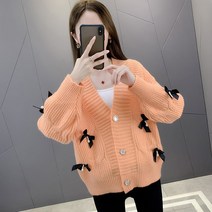 여성긴팔가디건 나비 결 러블리 스웨터 여성가디건패션 가을 외 숏 니트 여성아우터 4078328843
