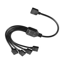 1 4 핀 연장 케이블 12V 30cm Rgb 커넥터 컴퓨터 액세서리 분배기 어댑터 Aura Led 라이트 바 Asus/msi, [01] Black, 01 Black