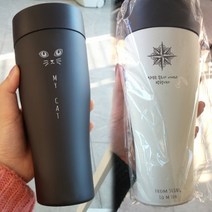 주문제작텀블러 보냉 보온 이중스텐 (기념일 이니셜 로고 레이저각인), 슬림아트텀블러500ml, 블랙, 마킹안함