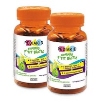 PEDIAKID 유럽 페디아키드 유산균젤리 사과맛 곰돌이 60구미 x2병 내츄럴포뮬라 장건강 어린이 프로바이오틱스, 2의 묶음