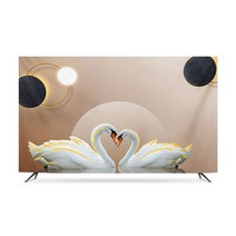 티비가리개 커버 덮개 백조 캐릭터 화면보호 TV 차단 먼지 방지 패브릭 32-86인치, 옵션3