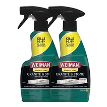 와이만 천연 인조 대리석 얼룩 제거 광택 코팅 소독 클리너 12oz(355ml) 2팩 Weiman Granite & Stone Daily