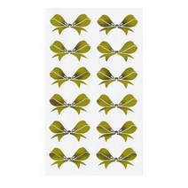 진이생활유통/ (10-803)청첩장라벨(금색/리본 장식스티커/4장