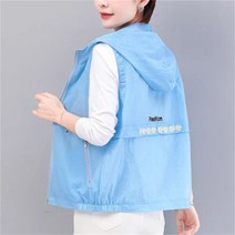 PIka여름 여성 조끼 베스트 민소매 후드자켓 빅사이즈