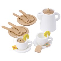 Sweet Little Chef 그대로 케이크 티 세트 목제 스위트 쁘띠 케이크 지육 완구 (티 세트 Tea)