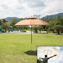 특대형 파라솔 2.7M 야외 캠핑 휴대용 비치파라솔대형파라솔 카페파라솔 편의점파라솔 테라스파라솔 정원파라솔 옥상파라솔 파라솔그늘막 야외용파라솔 캠핑용파라솔 파라솔세트, 파라솔2.7M:브라운