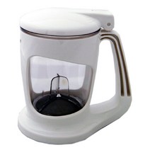 내열약탕기 차우리는도구 찻주전자 티용품 버튼식 티포트 500ml 다관 티백주전자 티팟, 흰색