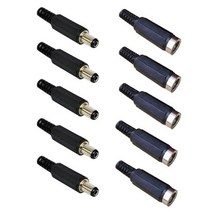 2.1x5.5mm 암수 DC 전원 플러그 소켓 잭 어댑터 커넥터 세트 5 쌍 10 개, 한개옵션0