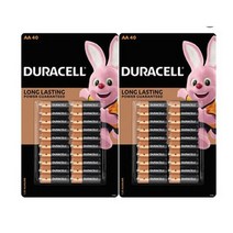 듀라셀 알카라인 AA 건전지, 40개입, 2개