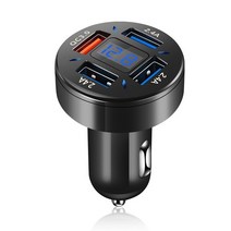 4포트 USB 자동차 차량용 충전기 QC3.0 핸드폰 피아트 500 푼토 브라보 크로마 팬더 아반스 프리몬트 알베, 01 QC 1PC