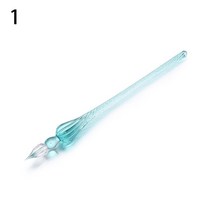 안전한 패키지 빈티지 유리 딥 펜 홀더 서명 필링 잉크 만년필 수제 1 개, 09 A1, 한개옵션1