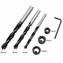 목공 삼점 드릴 비트 3개 제한링 스톱링 세트, 상세페이지 참조