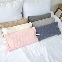 SNUGLIVING 줄누비 피그먼트 워싱 메밀베개 편백나무 낮은 베개, 편백파쇄칩(1200g), 아이보리