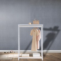 드레스룸행거 시스템옷장 선반2단 행거1봉 400 x 600 x 1500, 블랙