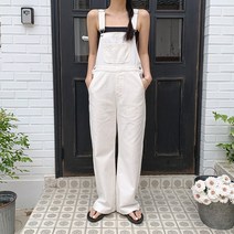 올시즌 코튼 멜빵 오버롤 와이드팬츠 빅사이즈 멜빵바지 PO505.506 화이트멜빵 블랙멜빵바지 빅사이즈바지 면바지