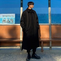 코트 트위드 겨울 롱 길이의 영국 모직