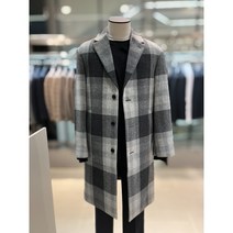 [킨록By]그레이 투톤 타탄 체크 체스터 코트