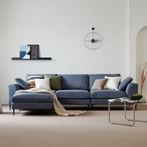 에넥스 블랑 블루 커버링 4인용 패브릭소파+오토만[착불], 인디고 블루