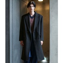 지플리시 피크드 캐시미어 코트 블랙 피크ED BK