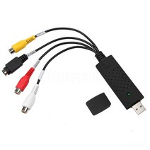 kebidu usb 2.0 to rca 케이블 어댑터 변환기 오디오 비디오 캡처 카드 어댑터 pc 케이블 tv dvd vhs capture device 630, 검은색