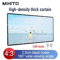 미니 빔 프로젝터 전동 족자형 휴대용 롤러블 스크린 mixito 4:3 고밀도 프로젝터 스크린 72 84 60 100 120 150 인치 1080p 3d 4k hd 휴대용 호환, 84인치
