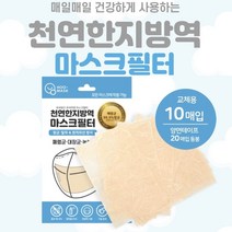 HOO-MASK 일회용 천연한지 방역마스크 필터 폐렴균 99.9%, 5개, 10매입