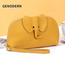 수납력좋은 하나만으로돋보이는 GENODERN 여성용 긴 가죽 클러치 심플한반 백선물