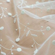 거실 용 흰색 꽃 수 놓은 얇은 커튼 침실 용 현대 꽃 voile tulle 창 커튼 주방 커튼 문