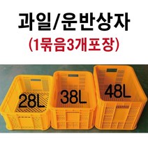 과일상자 3개묶음 플라스틱박스 과일박스 농산물박스 운반상자 플라스틱상자, 6) 대(48L) 노랑 3개