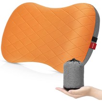 SUMWE 포터블 롤업 메모리폼 캠핑용 에어 베개 + 파우치, 오렌지