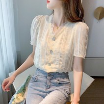 포플러앤씨 플무드 레이스 블라우스