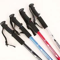 오너클랜 충격흡수 접이식3단 등산용지팡이, 블랙