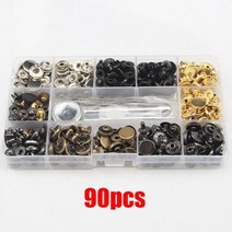 불박기 가죽 공예 불박 도장 기계 제작 인쇄 12.5mm 스냅 패스너 키트 금속 단추 스 터 드 4 설치 도구 옷 자 켓에 대 한 6 색, 90 pcs